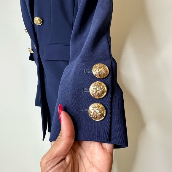 Boston Proper Double Breasted Navy Blazer 0 - Picture 4 of 7